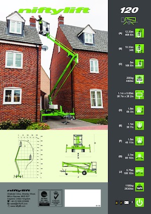 Dizala sa zglobnom granom montirana na kamion Niftylift Nifty 120M