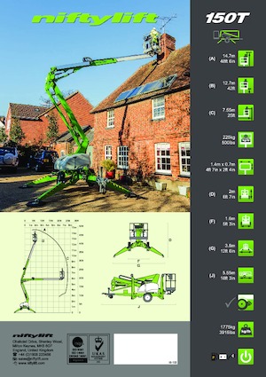 Dizala sa zglobnom granom montirana na kamion Niftylift Nifty 150T