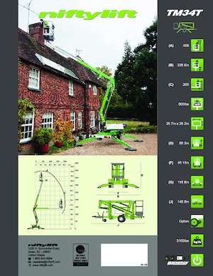 Dizala sa zglobnom granom montirana na kamion Niftylift TM34T