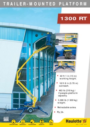 Dizala sa zglobnom granom montirana na kamion Haulotte 1300 RT