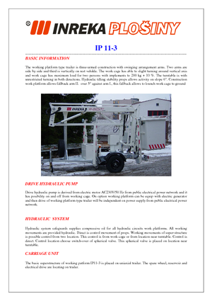 Dizala sa zglobnom granom montirana na kamion Inreka IP 11-3
