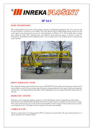 Dizala sa zglobnom granom montirana na kamion Inreka IP 14-3