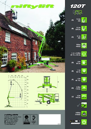 Dizala sa zglobnom granom montirana na kamion Niftylift Nifty 120T