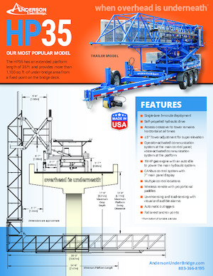 Dizala sa zglobnom granom montirana na prikolicu Anderson Hydra Platforms HP35