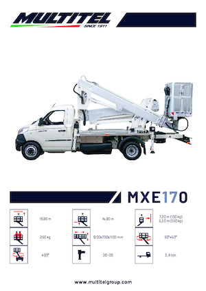 Dizala sa zglobnom granom montirana na prikolicu Multitel MXE 170