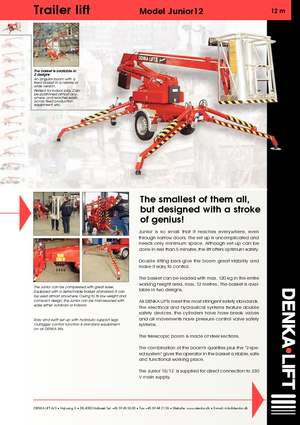 Dizala sa zglobnom granom montirana na prikolicu Denka-Lift - Rothlehner Junior 12