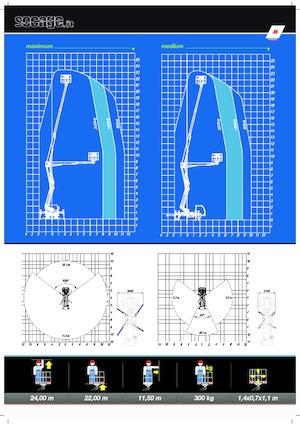 Dizala sa zglobnom granom montirana na prikolicu Socage DA 424 forSte