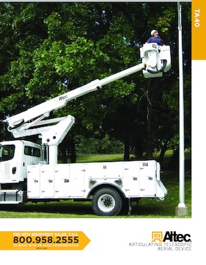 Dizala sa zglobnom granom montirana na prikolicu Altec TA40