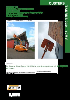 Dizala sa zglobnom granom montirana na prikolicu Custers Taurus 230- 12MV