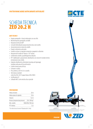 Dizala sa zglobnom granom montirana na prikolicu CTE ZED 20.2 H