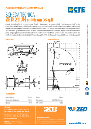 Dizala sa zglobnom granom montirana na prikolicu CTE ZED 21 JH