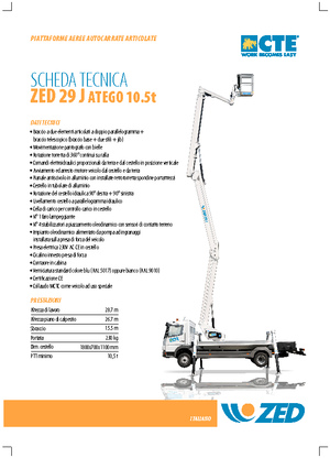 Dizala sa zglobnom granom montirana na prikolicu CTE ZED 29 J