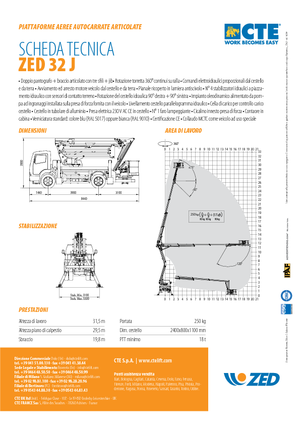 Dizala sa zglobnom granom montirana na prikolicu CTE ZED 32 J