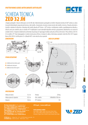 Dizala sa zglobnom granom montirana na prikolicu CTE ZED 32 JH