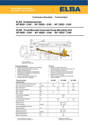 Betonske pumpe montirane na kamion Elba AP 9020