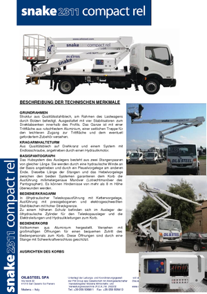 Dizala sa zglobnom granom montirana na prikolicu Oil & Steel Snake 2311REL