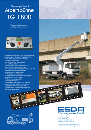 Dizala sa zglobnom granom montirana na prikolicu Esda TG 1800