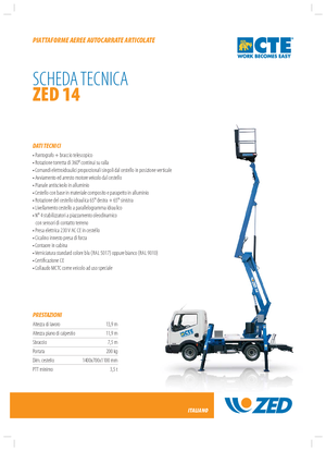 Dizala sa zglobnom granom montirana na prikolicu CTE Z 14