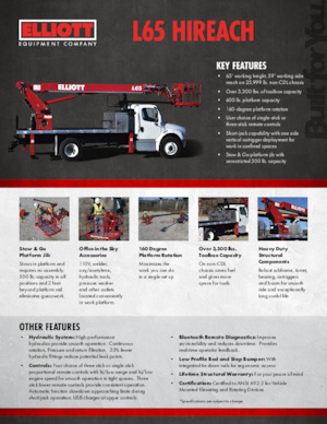Teleskopske dizalice sa granom montirane na kamion Elliott Equipment L65R HiReach