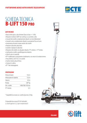 Teleskopske dizalice sa granom montirane na kamion CTE B-Lift 150 Pro