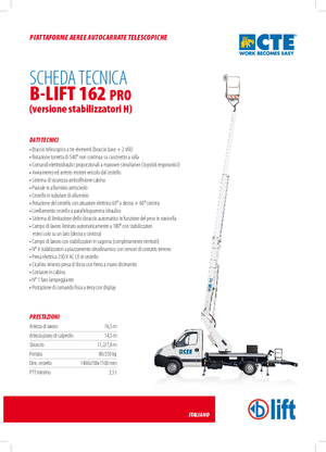 Teleskopske dizalice sa granom montirane na kamion CTE B-Lift 162 Pro-H