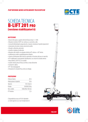 Teleskopske dizalice sa granom montirane na kamion CTE B-Lift 201 Pro-A