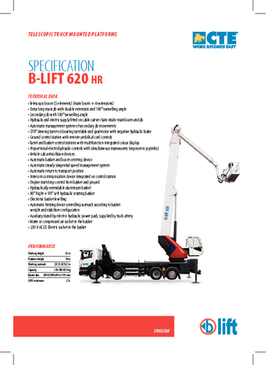 Teleskopske dizalice sa granom montirane na kamion CTE B-Lift 620 HR