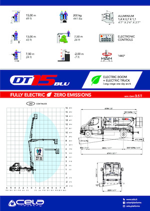 Teleskopske dizalice sa granom montirane na kamion CELA DT15 blu