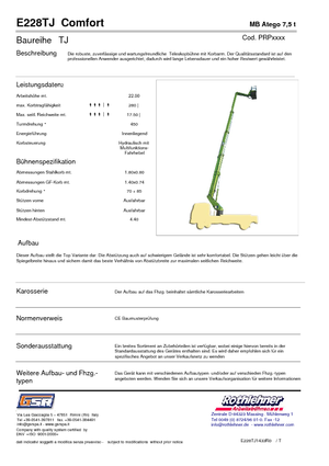 Teleskopske dizalice sa granom montirane na kamion GSR E228TJ Comfort