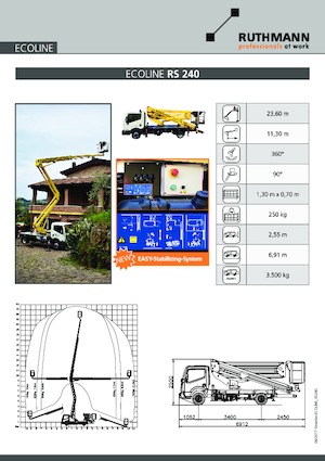 Dizala sa zglobnom granom montirana na kamion Ruthmann ECOLINE RS 240