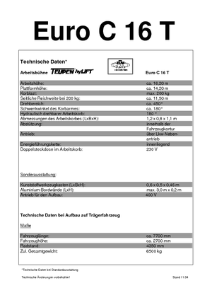 Teleskopske dizalice sa granom montirane na kamion TEUPEN Euro C 16 T