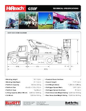 Teleskopske dizalice sa granom montirane na kamion Elliott Equipment G50F HiReach