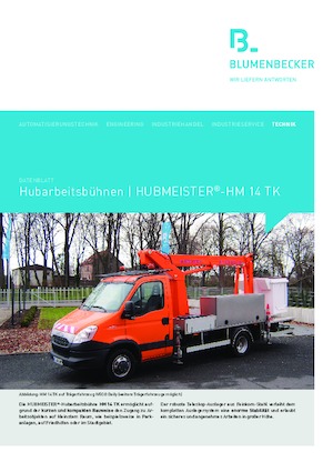 Teleskopske dizalice sa granom montirane na kamion Blumenbecker - Hubmeister® HM 14 TK