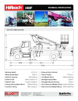 Teleskopske dizalice sa granom montirane na kamion Elliott Equipment I40F HIREACH