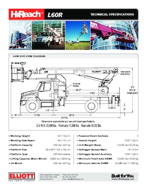 Teleskopske dizalice sa granom montirane na kamion Elliott Equipment L60R HiReach 