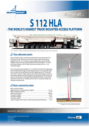 Teleskopske dizalice sa granom montirane na kamion Bronto Skylift S 112 HLA