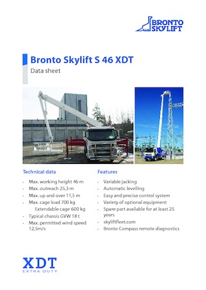 Teleskopske dizalice sa granom montirane na kamion Bronto Skylift S 46 XDT