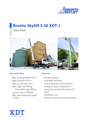 Teleskopske dizalice sa granom montirane na kamion Bronto Skylift S 50 XDTJ