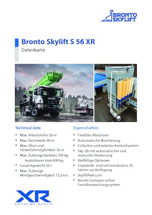 Teleskopske dizalice sa granom montirane na kamion Bronto Skylift S 56 XR