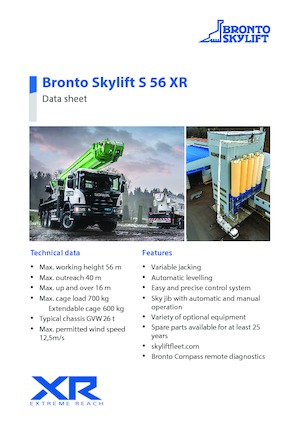 Teleskopske dizalice sa granom montirane na kamion Bronto Skylift S 56 XR