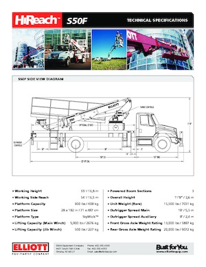 Teleskopske dizalice sa granom montirane na kamion Elliott Equipment S50F SkyWalk