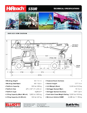 Teleskopske dizalice sa granom montirane na kamion Elliott Equipment S50R SkyWalk