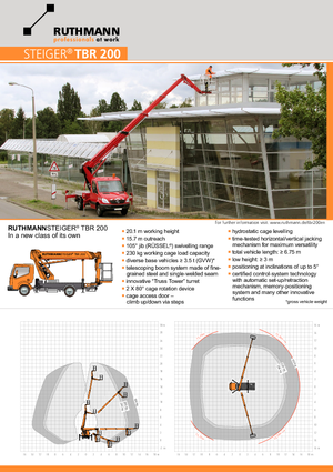 Teleskopske dizalice sa granom montirane na kamion Ruthmann TBR 200