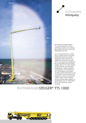 Teleskopske dizalice sa granom montirane na kamion Ruthmann TTS 1000