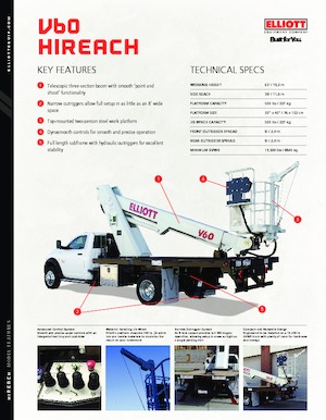 Teleskopske dizalice sa granom montirane na kamion Elliott Equipment V60F HiReach 