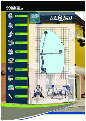 Dizala sa zglobnom granom montirana na prikolicu Socage DA 320