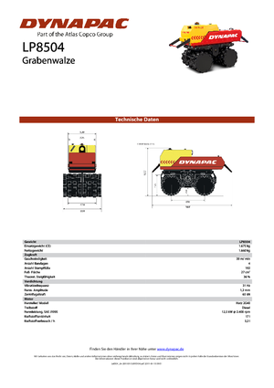 Vibracijski valjci za rovove Dynapac LP 8504
