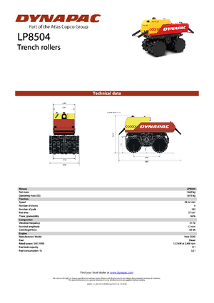 Vibracijski valjci za rovove Dynapac LP 8504