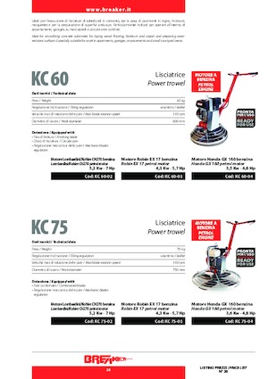 Lopatice za hodanje Breaker KC 75-04