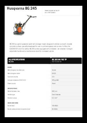 Lopatice za hodanje Husqvarna BG 245